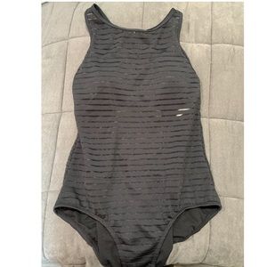 Target Clearwater Brand Women’s Striped High Neck Black One Piece Swimsuit XL